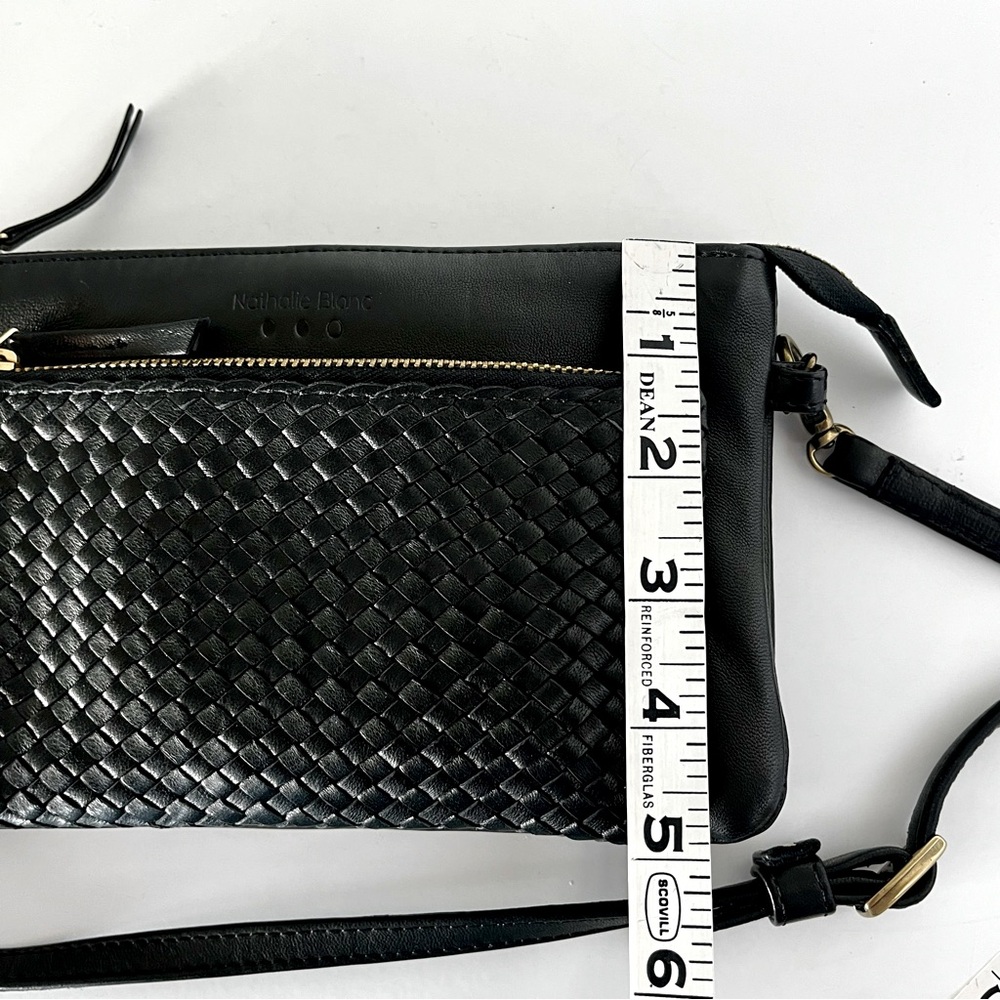 NATHALIE BLANC PARIS French Luxury Black Leather Crossbody Belt Bag New Parisian - Picture 15 of 16